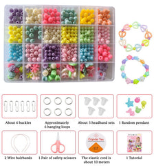 SYGA Beads for Kids Crafts Children's Jewelry Making Kit DIY Bracelets Necklace Hairband and Rings Craft Kits Birthday for 4, 5, 6, 7-Year-Old Little Girls-Multicolor (DIYBeadsSet-18)