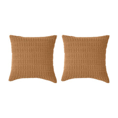 MOMISY Corduroy Cushion Throw Pillow Covers Pink 45 x 45cm, 18x18 inch (Khaki, 5)
