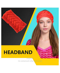 MOMISY Wool Blend HeadBand for Girls (Geometric, Red)