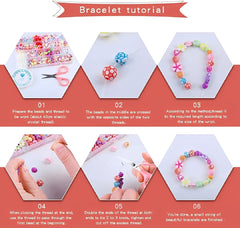 SYGA Beads for Kids Crafts Children's Jewelry Making Kit DIY Bracelets Necklace Hairband and Rings Craft Kits Birthday for 4, 5, 6, 7-Year-Old Little Girls-Multicolor (DIYBeadsSet-19)