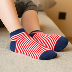 MOMISY 5 Pairs Girl Boys Tube Socks Toddlers Infant Solid Color Boat Spring and Autumn Socks Stretch Baby kids Sock (Flag, 3 Year to 5 Year)