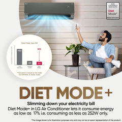 LG 1.5 Ton 5 Star, Wi-Fi, Energy Manager+, DUAL Inverter Split AC (Copper, AI+ Convertible 6-in-1, Diet Mode+, 4 Way Swing, HD Filter with Anti-Virus Protection, US-Q19MWZE, Black Mirror)