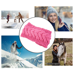 Momisy Knitted Winter Twist Woolen Warm Headband Cold Weather Hair Accessories Head Wrap Winter Designer Headbands for Women & Men- Peach