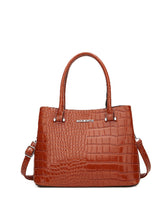 SYGA Women's Handbag Versatile Casual Crocodile Pattern Shoulder Bag(LIGHT BROWN)