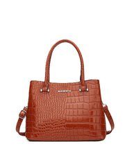 SYGA Women's Handbag Versatile Casual Crocodile Pattern Shoulder Bag(LIGHT BROWN)