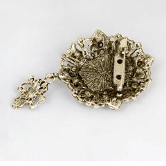 SYGA Brooch Pin Fashion Crystal Rhinestone Jewellery Pin Vintage Clothing Accessories Decoration Retro Beauty Head Crystal Gold Brooches For Women- S250