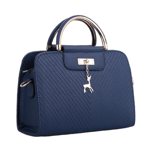 SYGA Women's Handbag Corrugated Fawn Pendant Cute Shoulder Bag Fashionable Style Crossbody Bag(Blue)