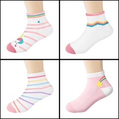 SYGA 5 Pairs Baby Girl & Baby Boy Socks, Toddlers Infant Cotton Stretch Crew Socks with Unicorn Design, Suitable for 0-2 Years baby