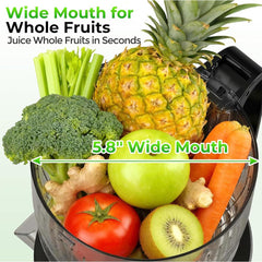 Toree Juicer Machine, 148 mm Feed Chute Slow Cold Press Juicer for Whole Fruits & Vegetables, Easy to Clean, High Juice Yield, 300W motor-heavy duty -1 Year free Replacement warranty 81306 56959