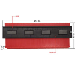 SYGA 25cm Long with Magnet Contour Irregular Profile Gauge Duplicator Tiling Laminate Tiles Edge Shaping Wood Measure Ruler for Professional Precise Measurement