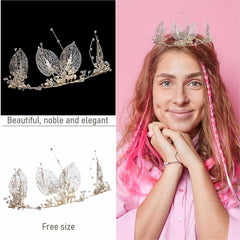 SYGA Crown Queen Rose Flower Tiaras Princess Hair Jewelry Headbands for Party Engagement Wedding (Crown-A0075)