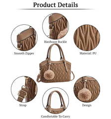 SYGA Women's Handbag New Solid Color Soft Leather Vegetable Bag Large Capacity Simple Foreign Style Mother Bag (Khaki)