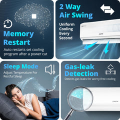 Voltas 183V Vectra CAW 1.5 ton 3 star inverter Split AC|4-IN-1 Adjustable mode|Energy Efficient|High ambient Cooling-cools even at 52°C|Anti dust filter with Anti-microbial coating|Copper Coil| White