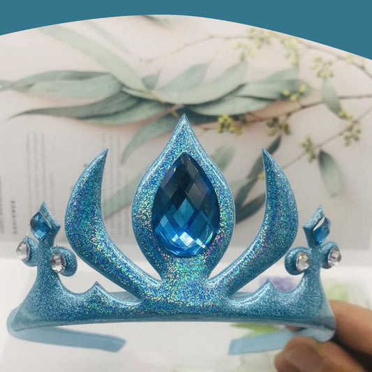 SYGA Elsa Flame Children Girl Baby Crown Headband, Baby Photo Shoots, Full Moon For 1 Year Old Baby Crown Head Hair Accessories (Blue)