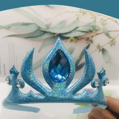 SYGA Elsa Flame Children Girl Baby Crown Headband, Baby Photo Shoots, Full Moon For 1 Year Old Baby Crown Head Hair Accessories (Blue)