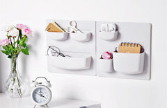 SYGA Self-Adhesive Accessories Holder, Storage Stand, Home Organizer Wall-Mounted Top 2 Holder (White)