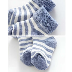 MOMISY 5 Pairs Tube Socks for children Toddlers Infant Baby Girl Boys (Blue, 0 year to 1 year)