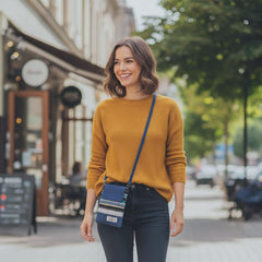 MOMISY Small Crossbody Mobile Sling Bag for Women |Stylish Phone Pouch with Detachable & Adjustable Strap |Mobile Purse|Versatile Cell Phone Pouch for Girls | Ideal Gift For Woman (Ethnic-Blue)
