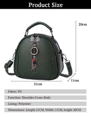 SYGA Women's Crossbody Bag, Zip Top, PU Leather Shoulder Bag (Army Green)
