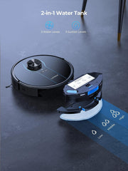 Laresar Robot Vacuum Cleaner With Mop,3500Pa 200 minutes runtime With 3L Self Emptying Station,Works With Alexa,Editable Map,Lidar Navigation,3-In-1 Robot Hoover For Pet Hair,App Control(L6 Nex),Black