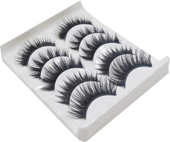 Generic False Eyelashes 1 Box 5 Pairs Thick Black False Eyelashes Makeup Tips Natural Smoky Makeup Long Fake Eye Lashes