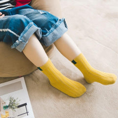 MOMISY 5 Pairs Baby Girl Boys Tube Socks Toddlers Infant Solid Color Boat Spring and Autumn Socks Bamboo Stretch Crew Baby Socks - Multicolor, Extra Large 9 to 12 Years