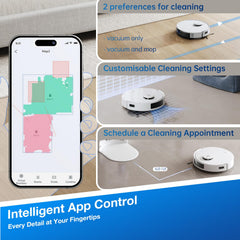 ECOVACS DEEBOT N20 PRO 2 in 1 Robotic Vacuum Cleaner & Mop, 8000 Pa Suction, Covers 3500+ Sq.Ft, Anti-Hair Tangle, Intelligent TrueMapping, Ozmo Vibrating Mop, Wet & Dry Cleaning, 300 Minutes Run-Time