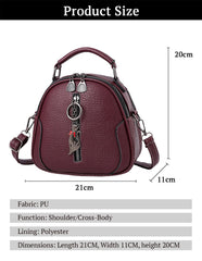 SYGA Women's Crossbody Bag, Zip Top, PU Leather Shoulder Bag (Purple)