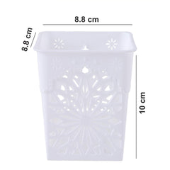 SYGA 4 Pieces Plastic Square Shape Storage Pen Holder_White