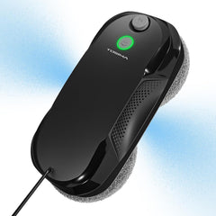 Bequest W5 Window Cleaning Robot, Dual Direction Auto-Spray Smart Window Cleaner with Triple Safety System, Smart Navigation, Remote Control, for All Smooth Surfaces, with 10 Rags, Black.