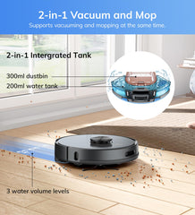 ILIFE A20 Pro Robot Vacuum Cleaner & Mopping,6500Pa Strong Suction,Advanced LiDAR Navigation,Customized Cleaning Upto 4500sft,5200mAh,WiFi App,Alexa,GH,Ideal for Cats,Dogs Hair
