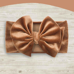 SYGA Baby Headbands Soft Velvet Bow Strechable Hairbands Newborn Infant Toddlers Kids 0-3 Years (Cream)