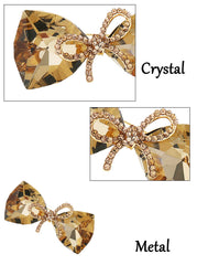 SYGA Brooch HALF-TIE Pin Fashion Crystal Rhinestone Jewellery Pin Vintage Accessories Decoration Clothing Bouquet Brooches for Bridal Women Girl (GOLDEN)