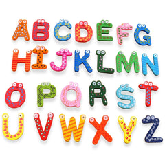 SYGA Wooden 26 English Upper Case (A to Z) Alphabets Stencils Letter Refrigerator magnate