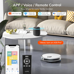 ILIFE A30 Pro Robotic Vacuum Cleaner with Self-Empty Station, 5000Pa Suction, LiDAR Navigation, Vacuum and Mop Combo, Multi-Floor Mapping, Customize Cleaning, Remote Control, App, Alexa & GH