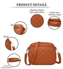 SYGA Women's Crossbody Bags,Single Shoulder Small Bags With Chex Design(Brown)