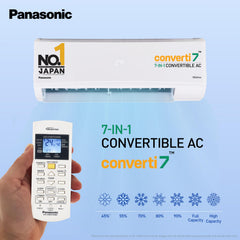 Panasonic 1.0 Ton 3 Star Inverter Split AC (Powerful Mode, Copper Condenser, 7in1 Convertible, 2-Way, PM 0.1 Filter, CS/CU-SU12AKY3T, White)