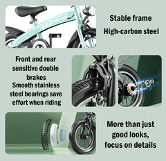 SYGA Children's Bicycle 3-6 Years Old Baby Children's Light Bicycle Magnesium Alloy (14 INCH, Sky Blue)