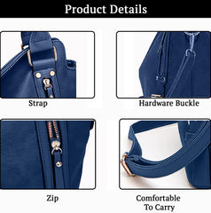 SYGA Women's Tote Bag, Large Capacity, Crossbody or Shoulder Style(Blue)