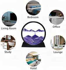 SYGA Quicksand Art Living Room Decoration Creative 3D Hourglass Painting Home Gift (12 Inch, Black)