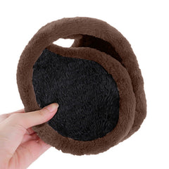 SYGA Winter Men's Trendy Warm Earmuffs Thickened Plush Back-Worn Earmuffs Winter Cold-Proof(Coffee)