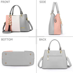 SYGA Handbags for Women with Multiple Internal Pockets in Pretty Color Combination, Women's Satchel Handbag(GREY)
