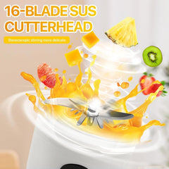 SUPERSTUD Blender Mixer Grinder | Mini Blender for Smoothies & Juices | 2-Jar Capacity (500ml*2) | 230W | 6 Blade || Type-C Charging & Battery Indicator | Auto-Stop After 40s (White)