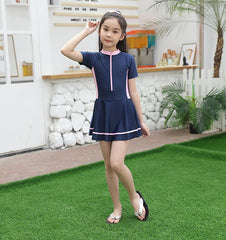 SYGA Cute Swimsuits for Little Princess Baby Girls XL-Size Perfect for GIrls Age 7-8 Years old (DarkBlue)