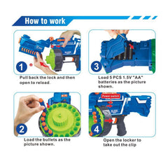 SYGA Blaze Storm Soft Bullet Automatic Gun, 40 Darts Included, Blue