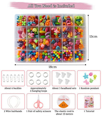 SYGA Beads for Kids Crafts Children's Jewelry Making Kit DIY Bracelets Necklace Hairband and Rings Craft Kits Birthday for 4, 5, 6, 7-Year-Old Little Girls-Multicolor (DIYBeadsSet-25)