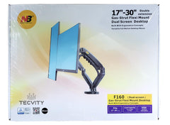TECVITY - F160 17" to 30" Gas-Strut Dual Monitor Desk Mount Arm 17" - 30" up to 9 Kg per Arm