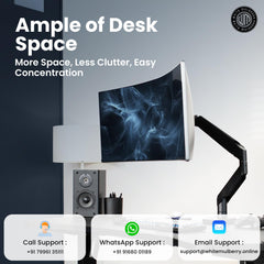 White Mulberry |DIY| Economical Gas Spring Monitor Arm | Desk Mounted Monitor Stand for 15-32 Inch Monitors |9Kg Screen Capacity|VESA 75X75&100X100| Adjustable Metal Desk Monitor Mount-(Single Screen)