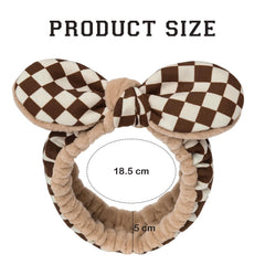MOMISY Spa Headband for Women, Washable Facial Band, Elastic Hair Band, Makeup Wrap (Chess, Free)