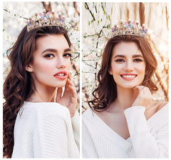 SYGA Girls Crystal Tiara Crown Women Flower Butterfly Princess Headband Gift for Wedding Prom Birthday Party Pageant Christmas Hair Accessories Costume Party Gift Present for 8-16 Years Teens Jewelery